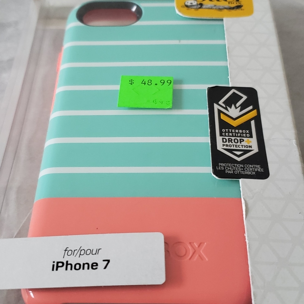 IPhone 7 Aqua Mint Stripped Case